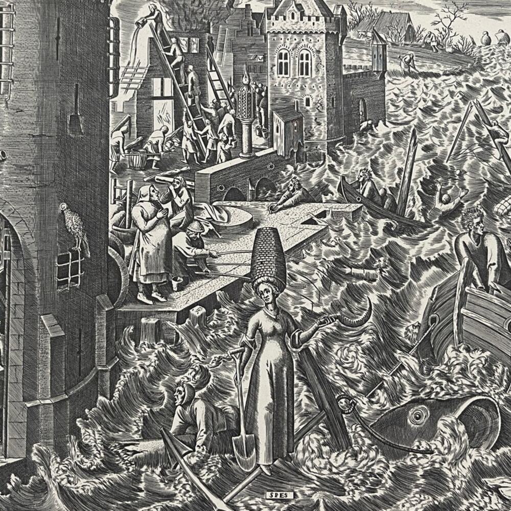 Bruegel, Hope, Seven Virtues, Engraving, Print, Bookplate, Art, ~ 241229-WH 70